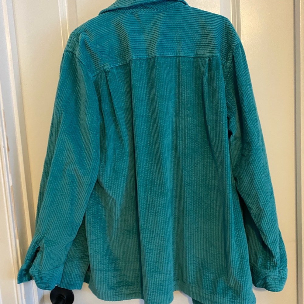 L.L. Bean Teal Plaid Lined Corduroy Shacket/Shirt - Picture 8 of 8